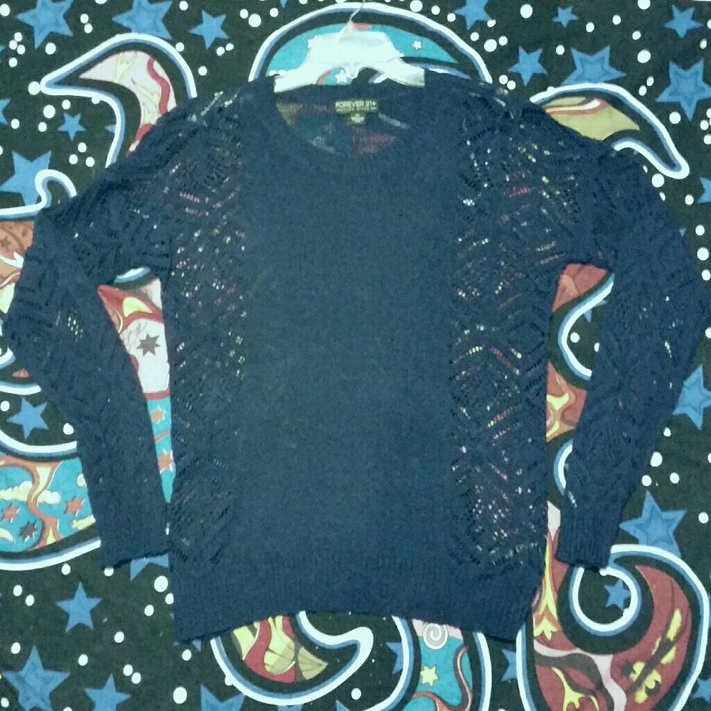 NWOT Forever 21 Plus Navy Blue Crewneck Sweater 2x